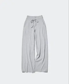 UNIQLO ウォッシャブルニットリブパンツ　S ブラック 標準丈