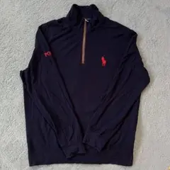 【大きいサイズ】POLO GOLF ハーフジップ 長袖 ネイビー LG