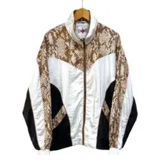 ※O 80s 古着 ACTIVE FROTIER ナイロンジャケット ヘビ柄