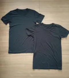 半袖インナー クルーネックTシャツ 2枚 黒 160cm 秋冬用 肌着