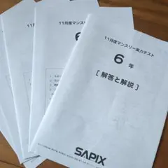 SAPIX 6年生 マンスリーテスト等1年分 2025年度版 sapix 2025 6年 6月 マンスリー テスト 原本 - メルカリ