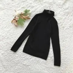 【コムサイズム】 (L) タートルネックニット セーター 長袖 ウールブレンド