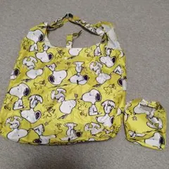 値下げ！スヌーピー柄エコバッグ（収納ポーチ付き）