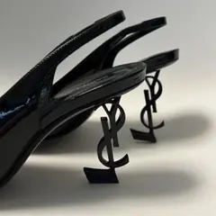 サンローラン 黒ポインテッドトゥハイヒールサンダル YSL 36 / JP 23