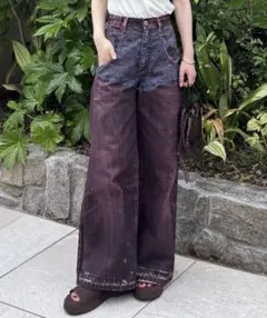 Ameri FAKE DENIM DOUBLE WAIST PANTS 24のサムネイル