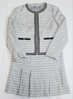 ホワイトジョーラ ノーカラー ツイード セットアップ フォーマル 卒園 13号