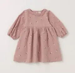 プティマイン　花刺しゅうワンピース　ライトピンク　120