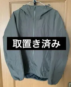GU グレー フード付き マウンテンパーカー