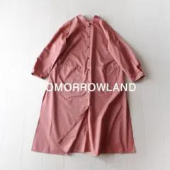 美品 トゥモローランド 2,6万円 ノーカラー シャツワンピース A372