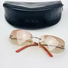 訳あり美品　FURLA フルラ　サングラス ブラウンレンズ ケース付き　ロゴ