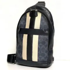 COACHコーチ ボディバッグ 2999 シグネチャー レザー ブラック メンズ