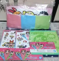 一番くじ パワーパフ ガールズ A賞 ブランケットinクッション、下位賞セット