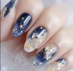 【新品未使用】星空デザイン ネイルチップセット