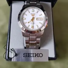 SEIKO 5 自動巻き 腕時計 メンズ ホワイト文字盤のサムネイル
