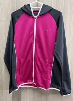 ナイキ Dri-FIT フルジップ パーカー ジャケット ピンク×グレー