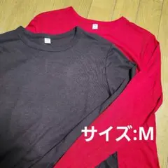 GU　ソフトシアークルーネック長袖シャツ2枚セット