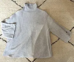 Champion タートルネック スウェット M グレー リバースウェーブ