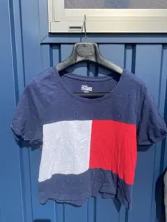 【TOMMY HILFIGER】クロップドTシャツ　ネイビー　Mサイズ