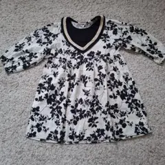 花柄Vネックワンピース 95cm以下用