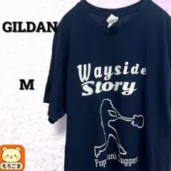 GILDAN US古着 野球 グラフィックプリントTシャツ ネイビー M