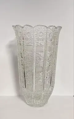 ボヘミア　ガラス　花瓶　フラワーベース