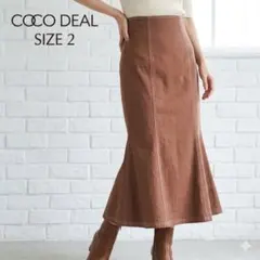 COCO DEAL ハイウエストステッチマーメイドスカート ココディール M 茶