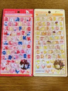 国内正規品　新作サンリオ文字　ボンボンドロップシール　キティ　ポムポムプリン