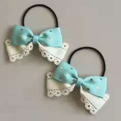 ツイン リボン ヘアゴム (1)