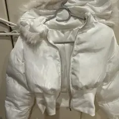ホワイトファー付きショートダウンジャケット