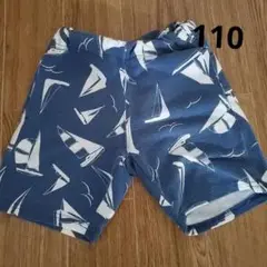 ネイビー 帆船柄 半ズボン　キッズ　ハーフパンツ110