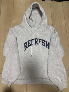 REFRFSH ロゴプリント プルオーバー パーカー グレー M