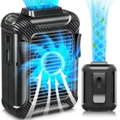 腰掛け扇風機 ベルトファン ハンディファン 3段階風量調節 6000mAh大容量