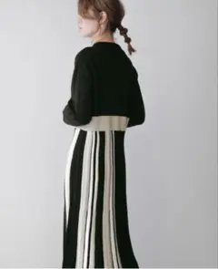 BouJeloud サイドストライプニットワンピース