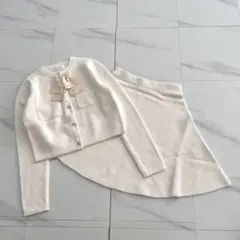 herlipto Frill Ribbon Knit Jacket Set