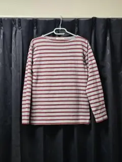 【relume】　ボーダーカットソー グレー×レッド