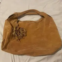 KBF スエードタッセルバッグ ベージュ　難あり