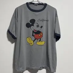 希少USA製80s〜90s ミッキー リンガーTシャツ Velva Sheen