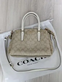 COACH シグネチャー ハンドバッグ 2wayベージュホワイトのサムネイル