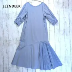 【ELENDEEK】エレンディーク ワンピース ロング 半袖 1サイズ ブルーのサムネイル