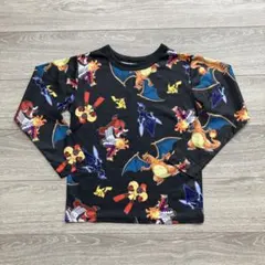 ポケモン ロンT 長袖 Tシャツ 140 リザードン ピカチュウ 黒 メッシュ