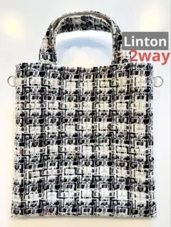 最新作♡LINTON社製ツイードお財布バッグ(ブラックチェック) 最新作♡LINTON社製ツイードお財布バッグ(ブラックチェック