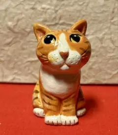 【手づくり陶器】茶トラ白猫