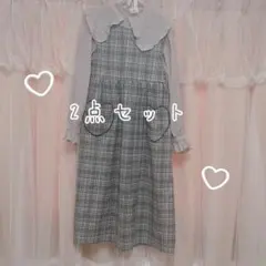 ♡merry jenny ハートポケットワンピース グレー おまけ ブラウス付♡