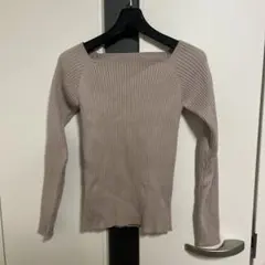 GLR スクエアネックリブニットトップス