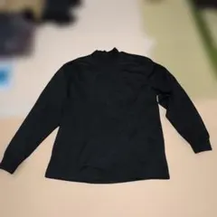 H320 幾何学模様 黒 長袖カットソー Mサイズ