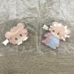 mikko フロッキーヘアクリップ latte A B