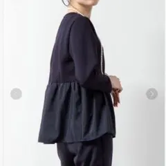 ノーリーズ　ダンボール×タイプライター　ギャザープルオーバー　カットソー