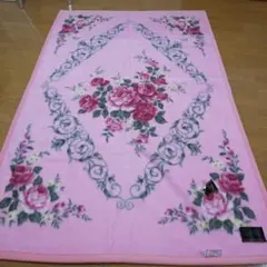 LIKE ME バラ柄フリースブランケット毛布 シングル