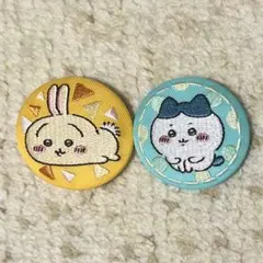ちいかわ 刺繍缶バッジビスケット ハチワレ うさぎ