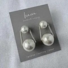 #419-3国産コットンパールホワイト8×12mm ピアス/イヤリング変更可能